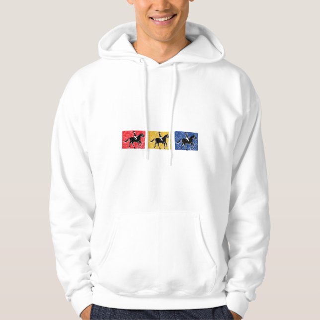 Englisch Pferd und Reiter Hoodie (Vorderseite)