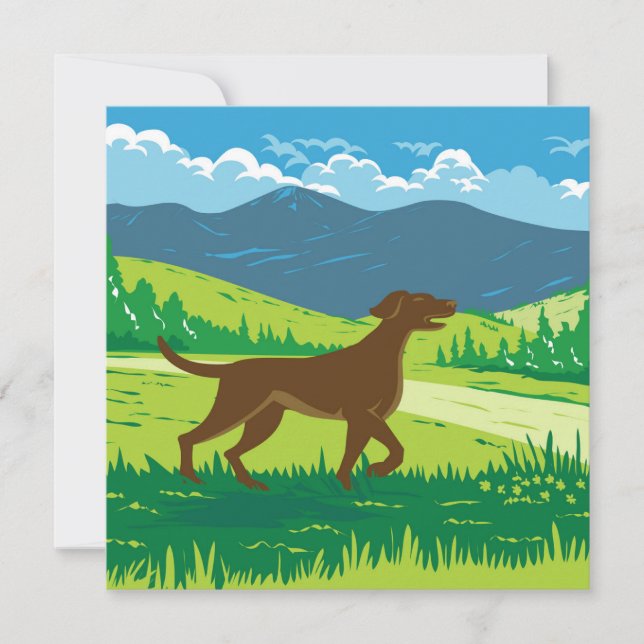 Englisch Pointer Dog with Mount Redfield in Adi Karte (Vorderseite)