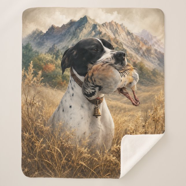 Englisch Pointer Jagd ,Chukar Rebhuhn Sherpadecke (Vorderseite)