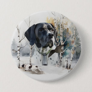 Englisch Pointer , Woodcock Jägersaison , Kunst Button