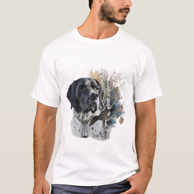 Englisch Pointer , Woodcock Jägersaison , Kunst T-Shirt (Vorderseite)