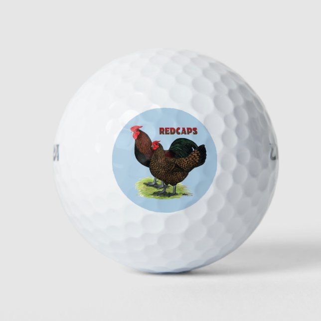 Englisch Redcaps Golfball (Vorderseite)