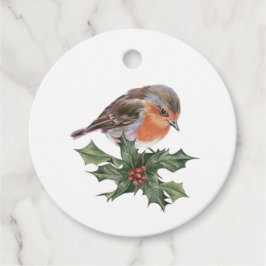 Englisch Robin im Holly Weihnachtsgeschenk-Tag Geschenkanhänger