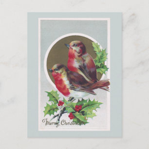 Englisch Robins and Holly Vintage Weihnachten