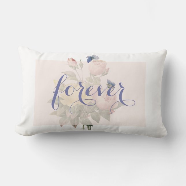 Englisch Rose Butterfly Garden Wedding Forever Lendenkissen (Vorderseite)