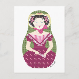 Englisch Rose Matryoshka Postcard Postkarte