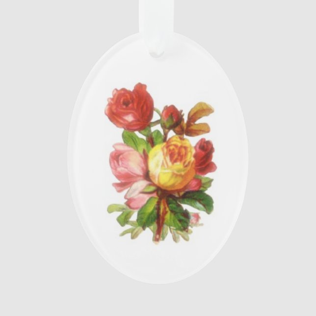 Englisch Rose / Rose Viktorianisch Weihnachtsfeier Ornament (Vorderseite)
