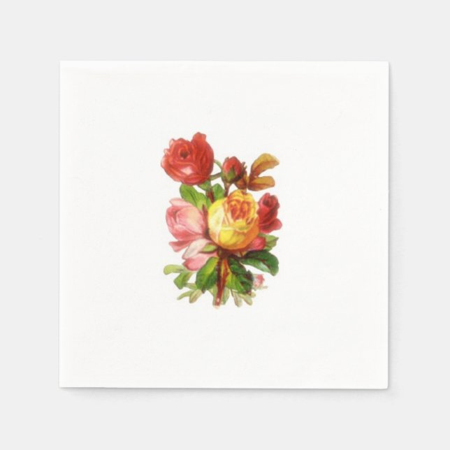 Englisch Rose Tee Party Themenpapier Napkins Serviette (Vorderseite)