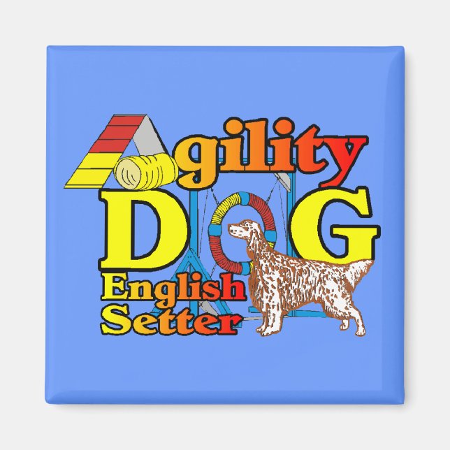 Englisch Setter Agility Geschenke Magnet (Vorne)