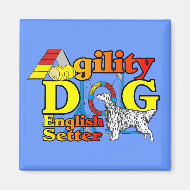 Englisch Setter Agility Geschenke Magnet (Vorne)
