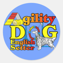 Englisch Setter Agility Geschenke Runder Aufkleber