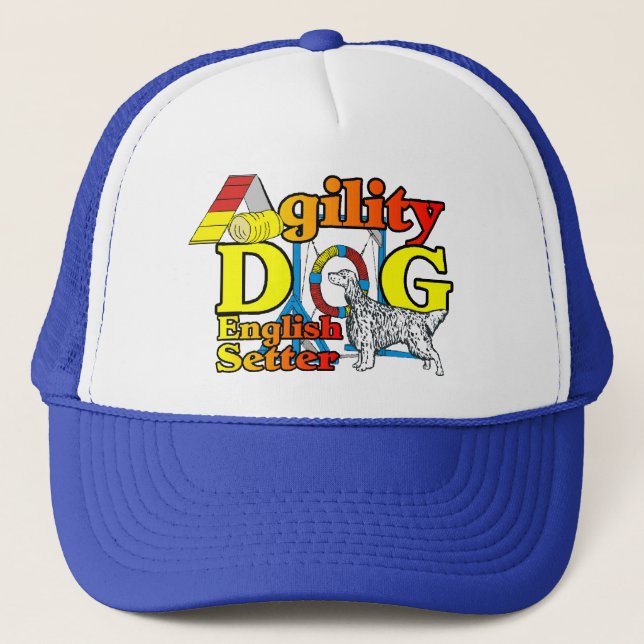 Englisch Setter Agility Geschenke Truckerkappe (Vorderseite)