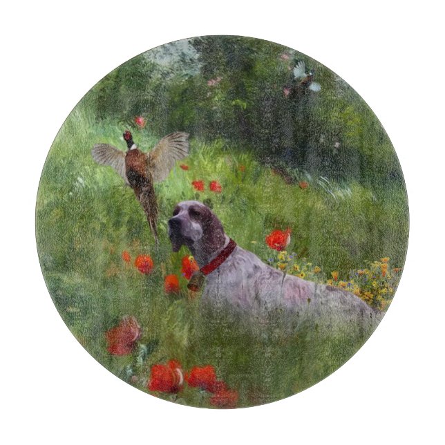 Englisch Setter, Fasanierjagd Schneidebrett (Vorderseite)