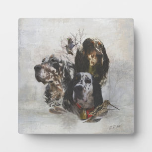 Englisch Setter, Holzhacken Fotoplatte