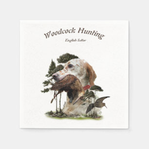 Englisch Setter, Holzhacken Serviette