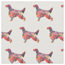 Englisch Setter Silhouette Tiled Fabric - Multi