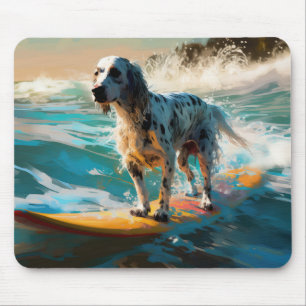 Englisch Setter Strand Surfen Malerei Mousepad