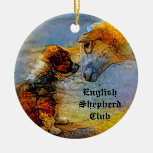 Englisch Shepherd Ornament (einseitig)