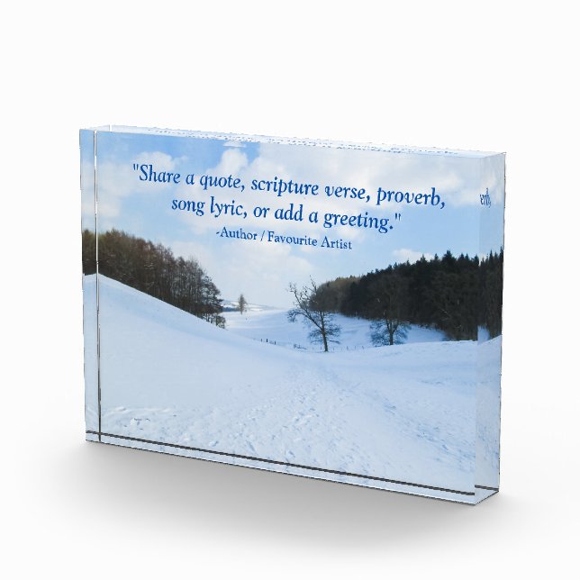 Englisch Snow Valley - Personalisiert Fotoblock (Rechts)