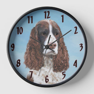 Englisch Springer Spaniel Gemälde Originale Hunde Uhr