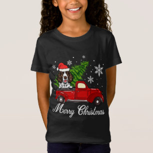 Englisch Springer Spanierin Dog Riding Red Truck C T-Shirt