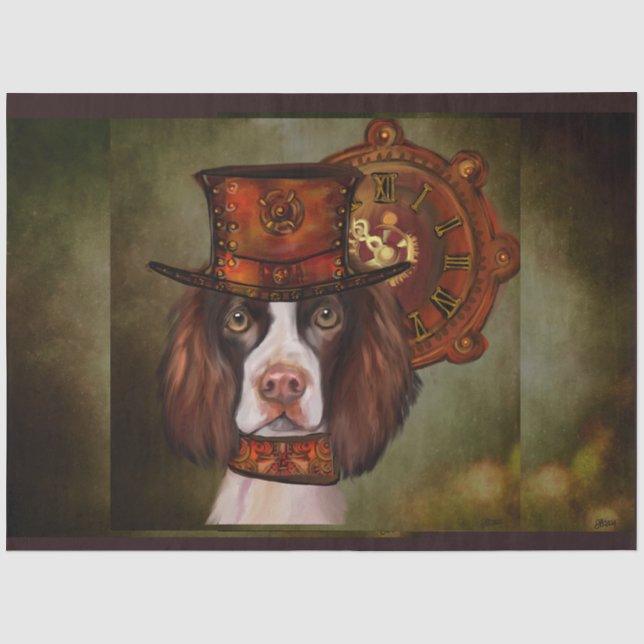 Englisch Springer Spanisch Decoupage Seidenpapier (Vorderseite)