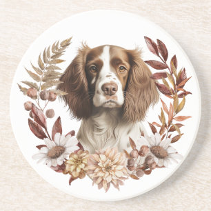 Englisch Springer Spanisch Dog Herbstkranz Getränkeuntersetzer