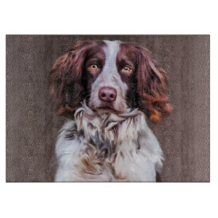 Englisch Springer Spanisch Dog Oil Painting Portra Schneidebrett