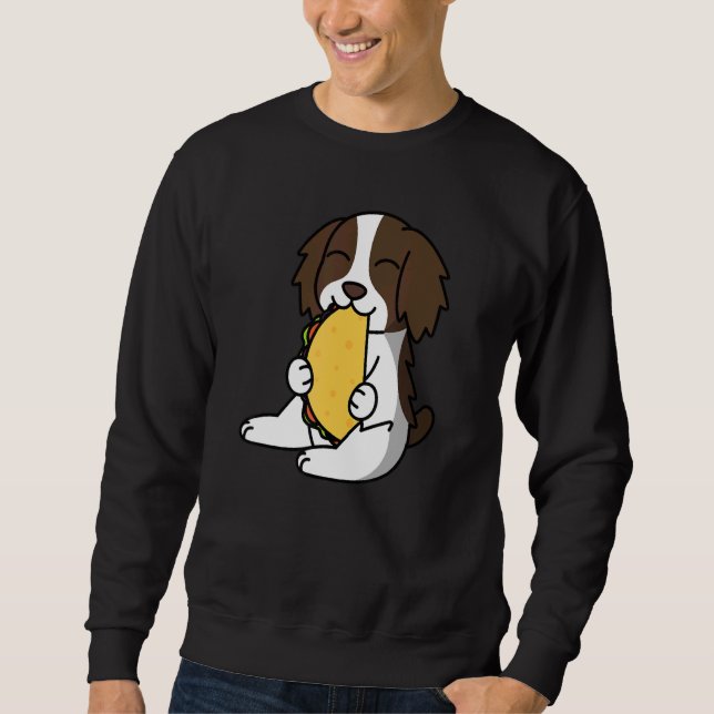 Englisch Springer Spanisch Essen ein Taco Hund Sweatshirt (Vorderseite)
