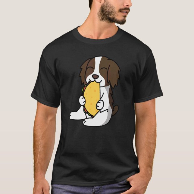 Englisch Springer Spanisch Essen ein Taco Hund T-Shirt (Vorderseite)