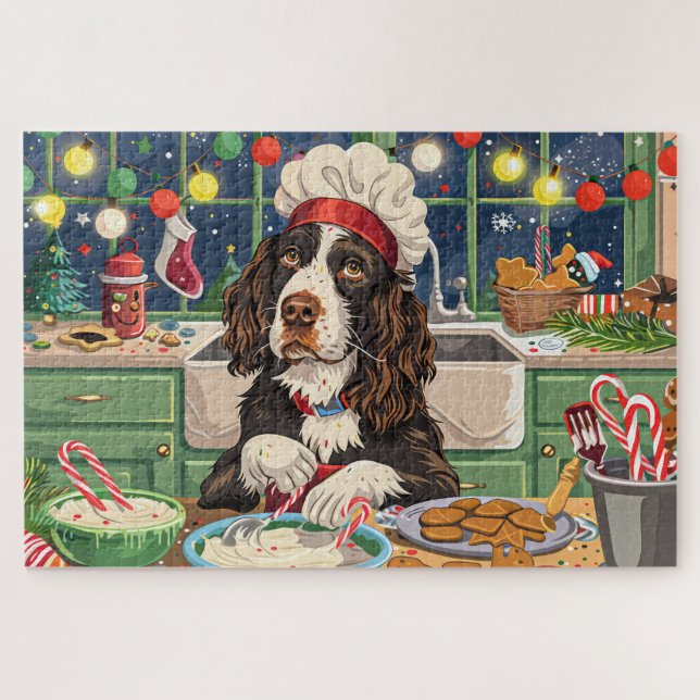 Englisch Springer Spanisch Feiertag Backen: Feierl Puzzle (Horizontal)