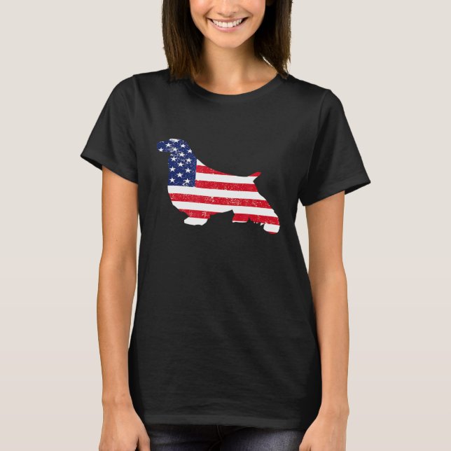 Englisch Springer Spanisch Flag 4. Juli T-Shirt (Vorderseite)