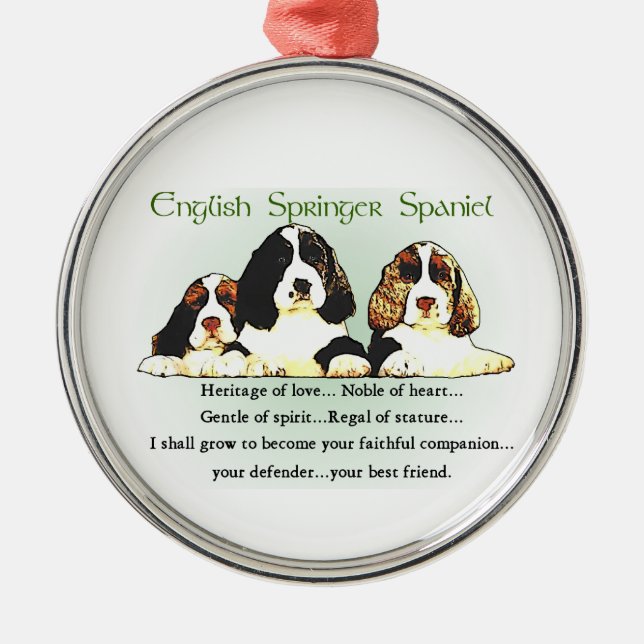 Englisch Springer Spanisch Kulturerbe der Liebe Ornament Aus Metall (Vorne)