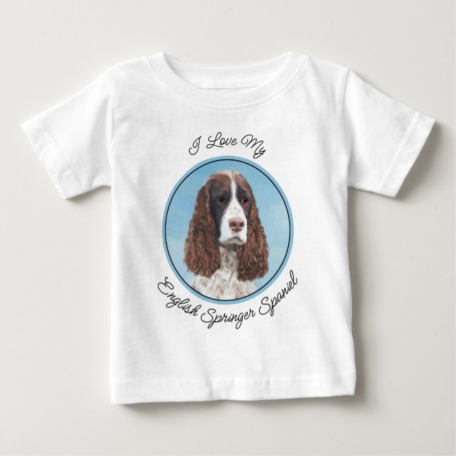 Englisch Springer Spanisch Malerei Original Dog Ar Baby T-shirt (Vorderseite)