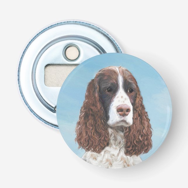 Englisch Springer Spanisch Malerei Original Dog Ar Flaschenöffner (Vorderseite)