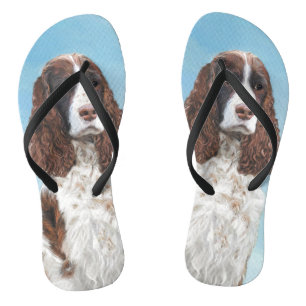 Englisch Springer Spanisch Malerei Original Dog Ar Flip Flops