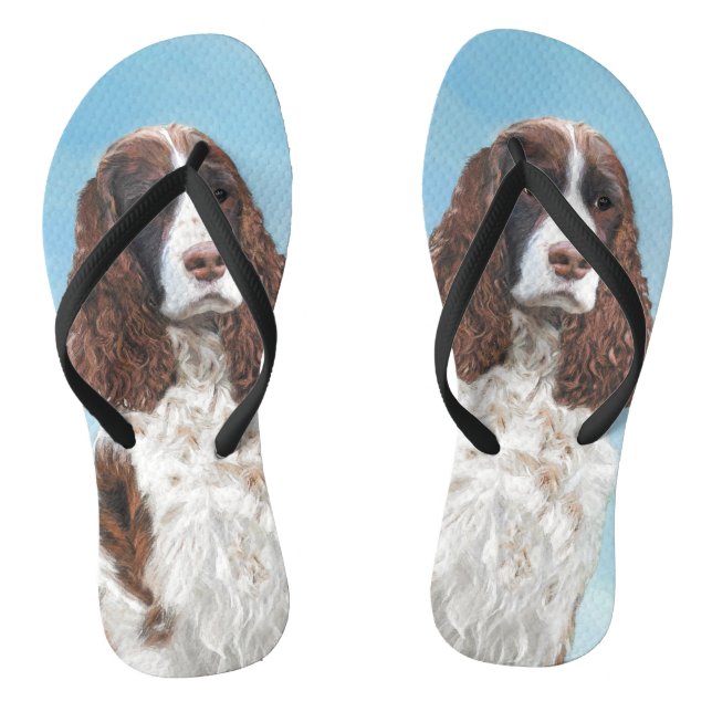 Englisch Springer Spanisch Malerei Original Dog Ar Flip Flops (Fußbett)