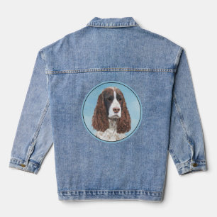 Englisch Springer Spanisch Malerei Original Dog Ar Jeansjacke