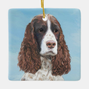 Englisch Springer Spanisch Malerei Original Dog Ar Keramikornament