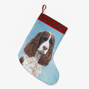 Englisch Springer Spanisch Malerei Original Dog Ar Kleiner Weihnachtsstrumpf