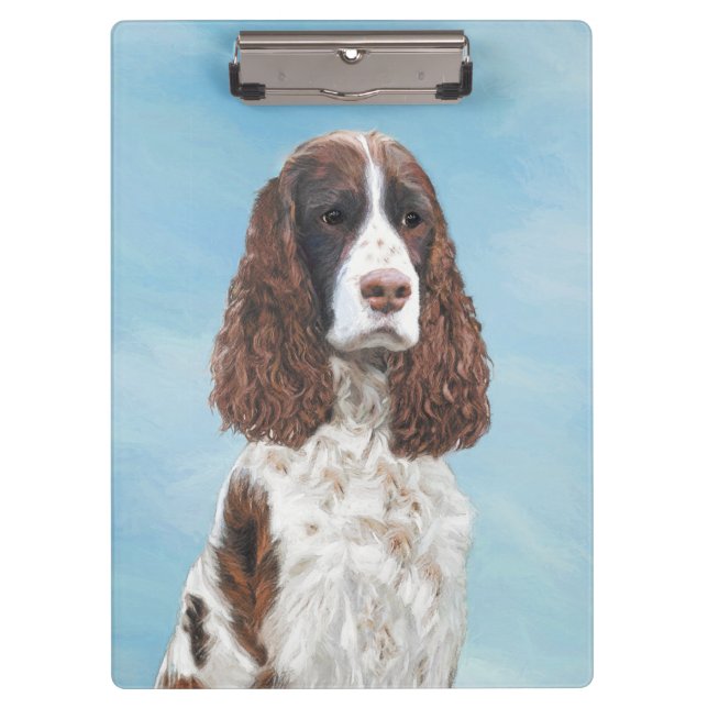 Englisch Springer Spanisch Malerei Original Dog Ar Klemmbrett (Vorderseite)