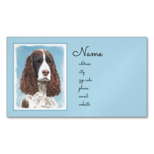 Englisch Springer Spanisch Malerei Original Dog Ar Magnetische Visitenkarte