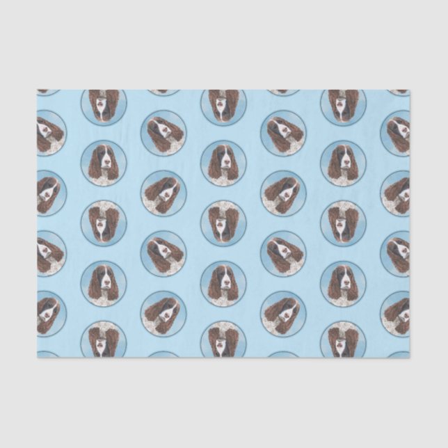 Englisch Springer Spanisch Malerei Original Dog Ar Seidenpapier (Vorderseite)