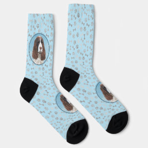 Englisch Springer Spanisch Malerei Original Dog Ar Socken