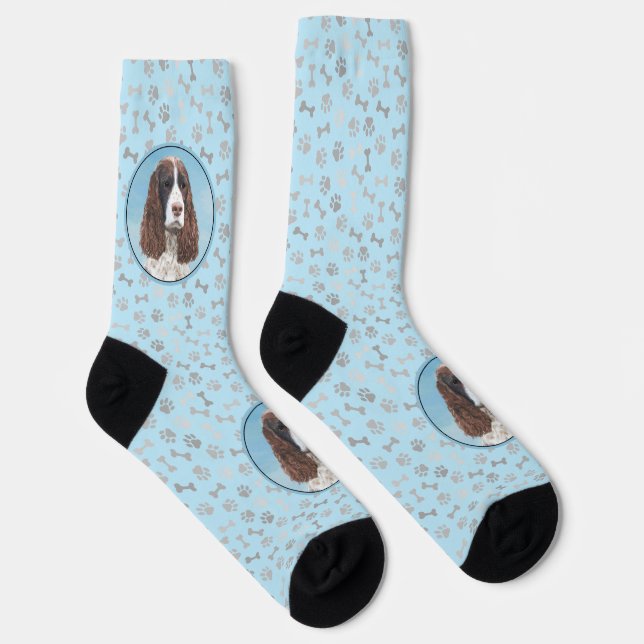 Englisch Springer Spanisch Malerei Original Dog Ar Socken (Rechts)