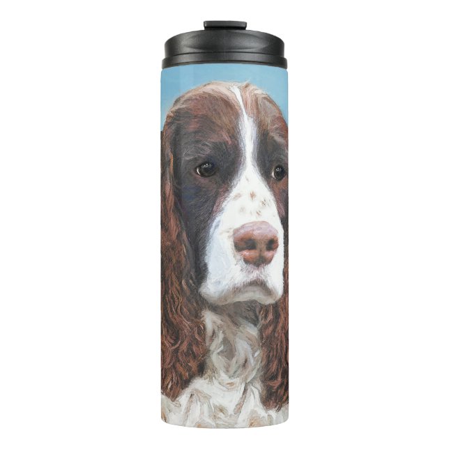 Englisch Springer Spanisch Malerei Original Dog Ar Thermosbecher (Vorderseite)