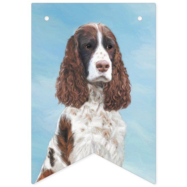 Englisch Springer Spanisch Malerei Original Dog Ar Wimpelkette (Erste Fahne)