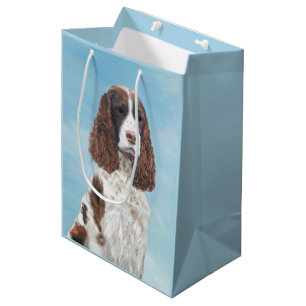 Englisch Springer Spanisch Malerei Original Hund K Mittlere Geschenktüte