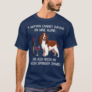 Englisch Springer Spanisch und Wein Funny dog T-Shirt