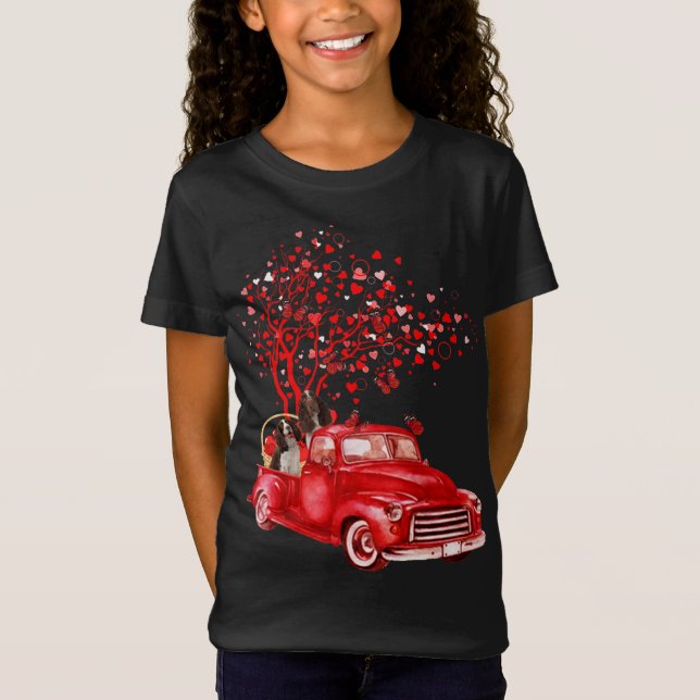 Englisch Springer Spanischer Reitwagen Valentine B T-Shirt (Vorderseite)